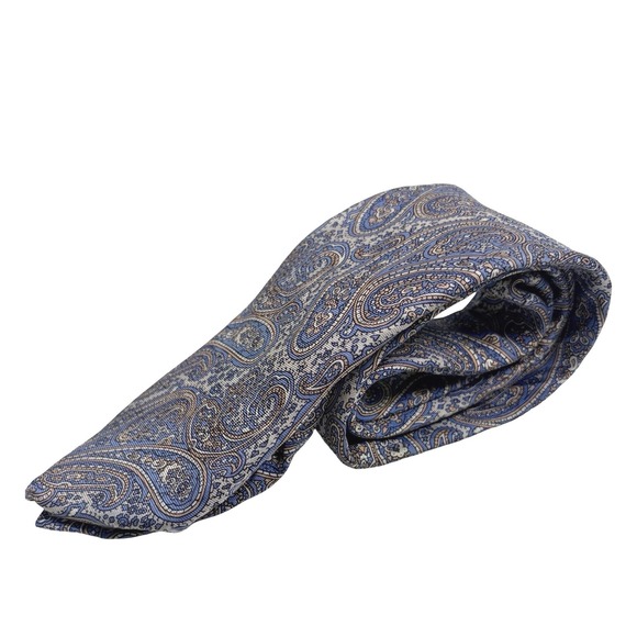 Vintage Christian Dior Silk Tie Blue Paisley Made in USA Luxury Designer READ - Picture 2 of 8